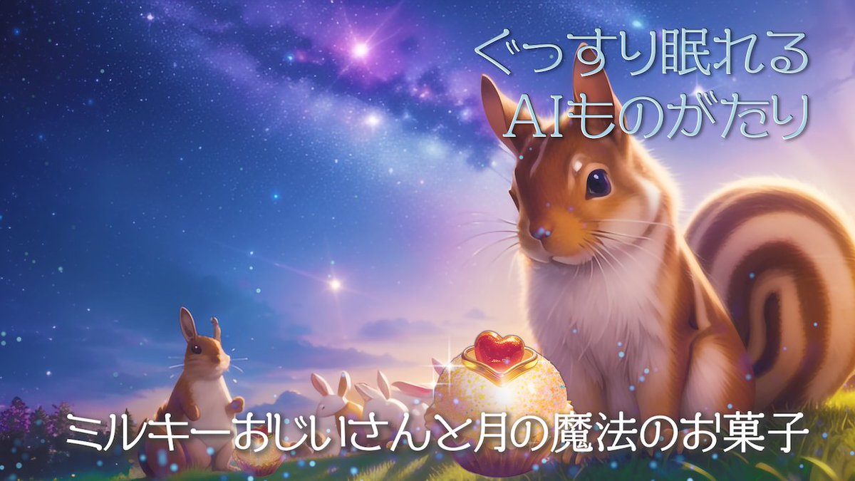 🌟🐏AIものがたり動画を投稿しました🐏🌟

今晩の眠りのおともにいかがですか？

#朗読 #絵本 #読み聞かせ #睡眠導入
#AIart #AIイラスト

【かわいいアニメ絵本】ミルキーおじいさんと月の魔法のお菓子【絵本 読み聞かせ 作業用BGM】
youtu.be/BH83ELagV_o