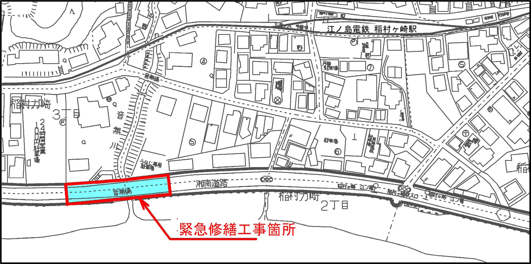 mS14【地図】鎌倉市 昭和46年 [バス路線バス停名 京急専用道