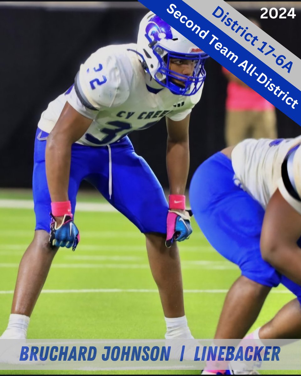 Cypress Creek Football (@ahhcc_fb) on Twitter photo Congratulations <a href="/BruchardJohn/">Bruchardjohnson</a> !! 2024 District 17-6A 2nd Team Linebacker!!
Bleyl ➡️ Cy Creek Pipeline
#AhhCC
#GrowChamps
#RecruitCyCreek Congratulations <a href="/BruchardJohn/">Bruchardjohnson</a> !! 2024 District 17-6A 2nd Team Linebacker!!
Bleyl ➡️ Cy Creek Pipeline
#AhhCC
#GrowChamps
#RecruitCyCreek