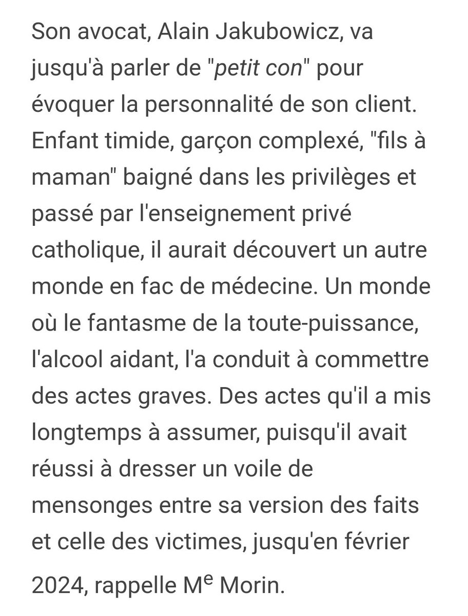 Cet homme a imposé des rapports à des femmes inconscientes.

Fils d'un médecin réputé, il demande son "droit à poursuivre ses rêves" càd reprendre le cabinet de radiologie de Papa et avoir accès aux corps des gens 🤡

C'est pas une "mise au ban", c'est la protection des patientes