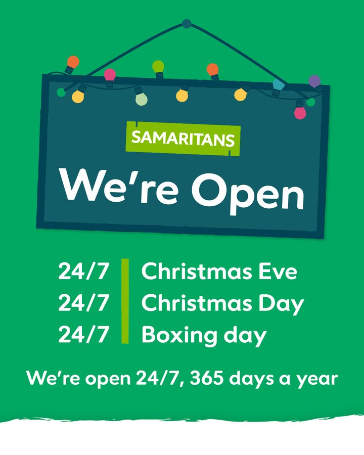 HillingdonSams's tweet photo. Just to remind you of our opening times over the festive period 🎄

 Please retweet so anyone that may need us is aware💚 https://t.co/8JBy5zhMYA