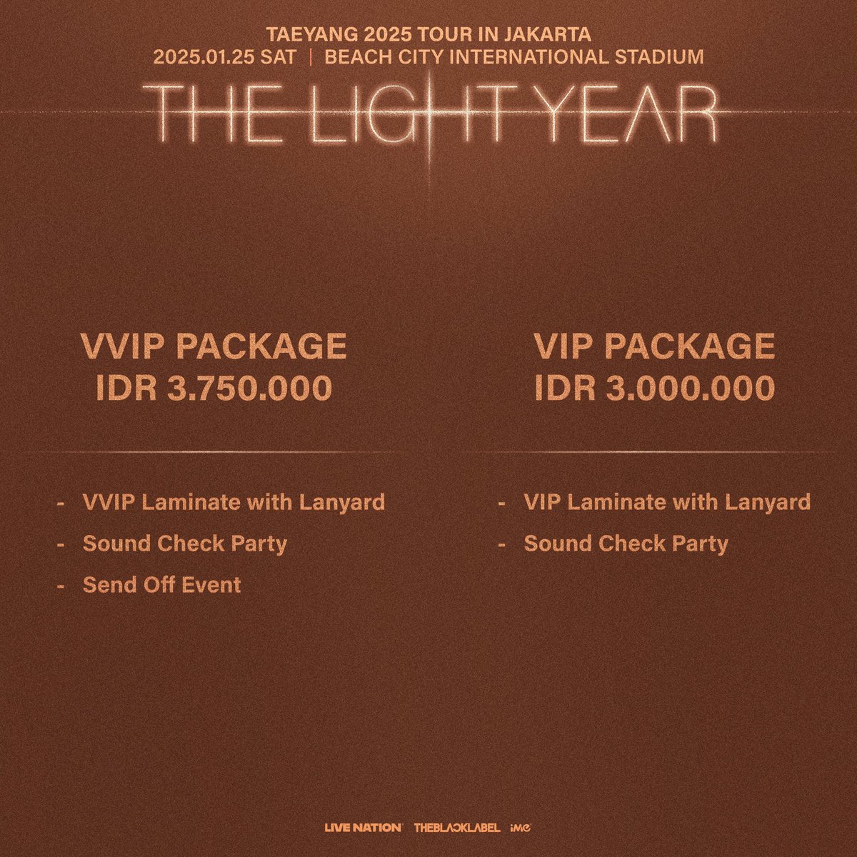 jaswarrawr's tweet photo. OPEN JASA WAR / TICKETING SERVICE ASSISTANCE

🎫 TAEYANG 2025 TOUR IN JAKARTA - THE LIGHT YEAR

🎟 9 Desember 2024
✅ Data buyer
✅ Self payment

💸 Fee: 250k/tix

📩 DM for more info

#TAEYANG #BIGBANG #youngbae #TAEYANG2025TOUR #TAEYANGinJAKARTA #THELIGHTYEAR https://t.co/nd81LWGHOS
