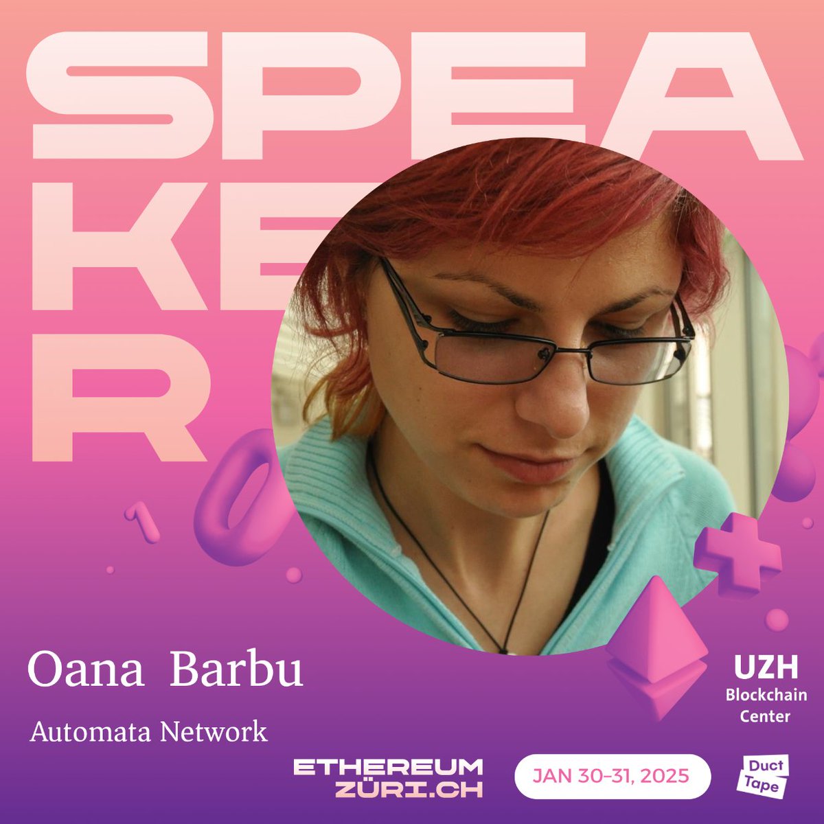 Looking for a cool technical workshop? 👩‍💻
We've got you! Explore TEE Essentials and Quick Start to Building Apps with <a href="/OanaDesu/">Oana Barbu</a> from the <a href="/AutomataNetwork/">Automata Network</a> team!

Secure your spot or get involved! ⬇️
🔗 EthereumZuri.ch