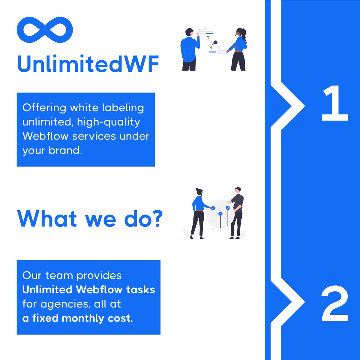 unlimited_wf's tweet image. We are Unlimited Webflow, experts in creating responsive, high-quality Webflow websites. We handle all your Webflow projects, letting you focus on growing your business.
#WebflowDevelopment #WhiteLabelWebflow #WebDesignAgency #AgencyGrowth
