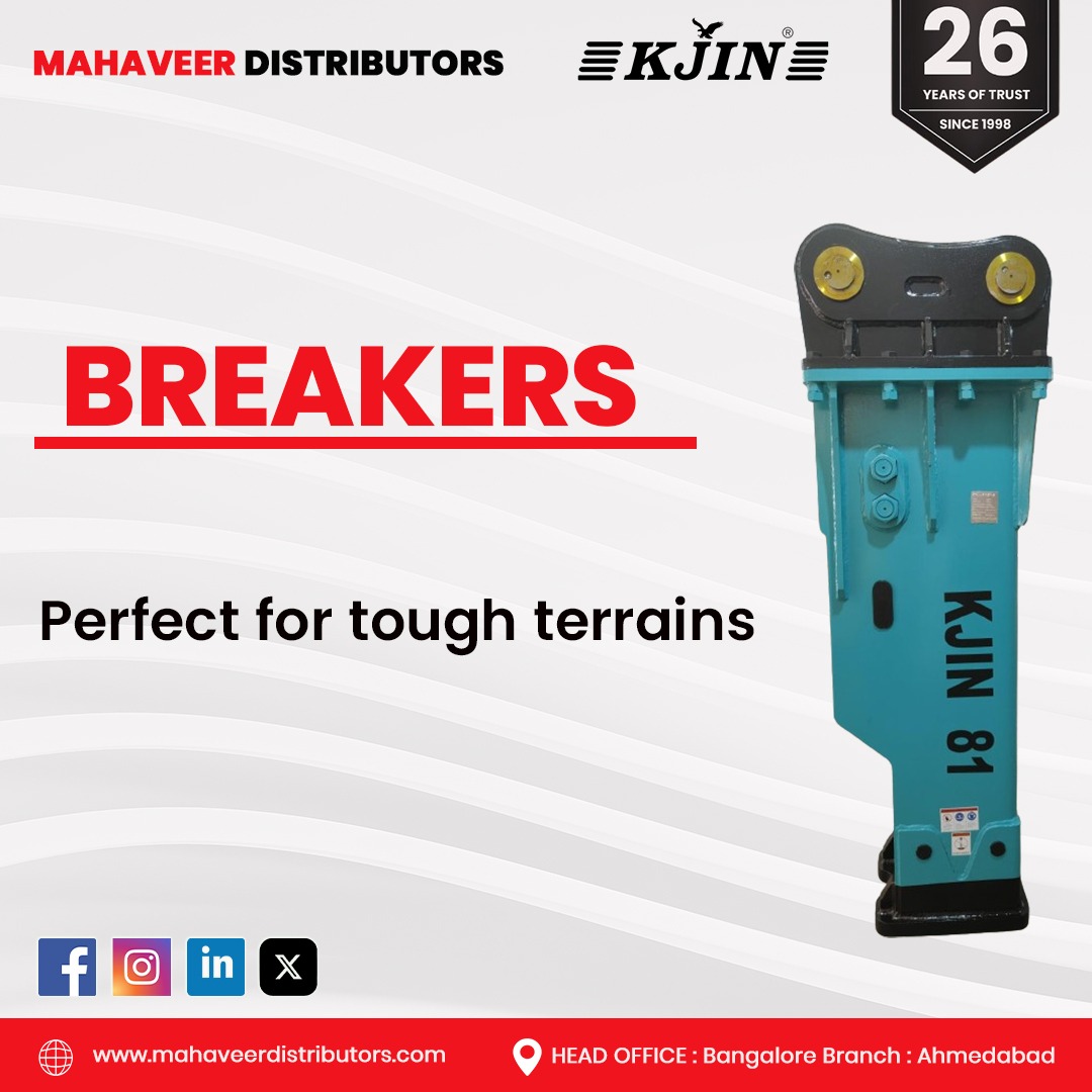 mahaveeritr's tweet image. KJIN Breakers tackle challenging terrains with ease, engineered for maximum impact and reliable performance. Get yours now!

#MahaveerDistributors #KJIN #KJINBreakers #ToughTerrain #HeavyDuty #ImpactEngineered #PowerfulPerformance #ConstructionGear #ReliableTools #WorksiteReady