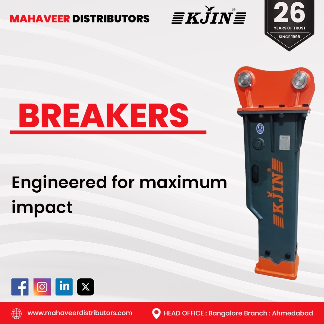 mahaveeritr's tweet image. KJIN Breakers tackle challenging terrains with ease, engineered for maximum impact and reliable performance. Get yours now!

#MahaveerDistributors #KJIN #KJINBreakers #ToughTerrain #HeavyDuty #ImpactEngineered #PowerfulPerformance #ConstructionGear #ReliableTools #WorksiteReady