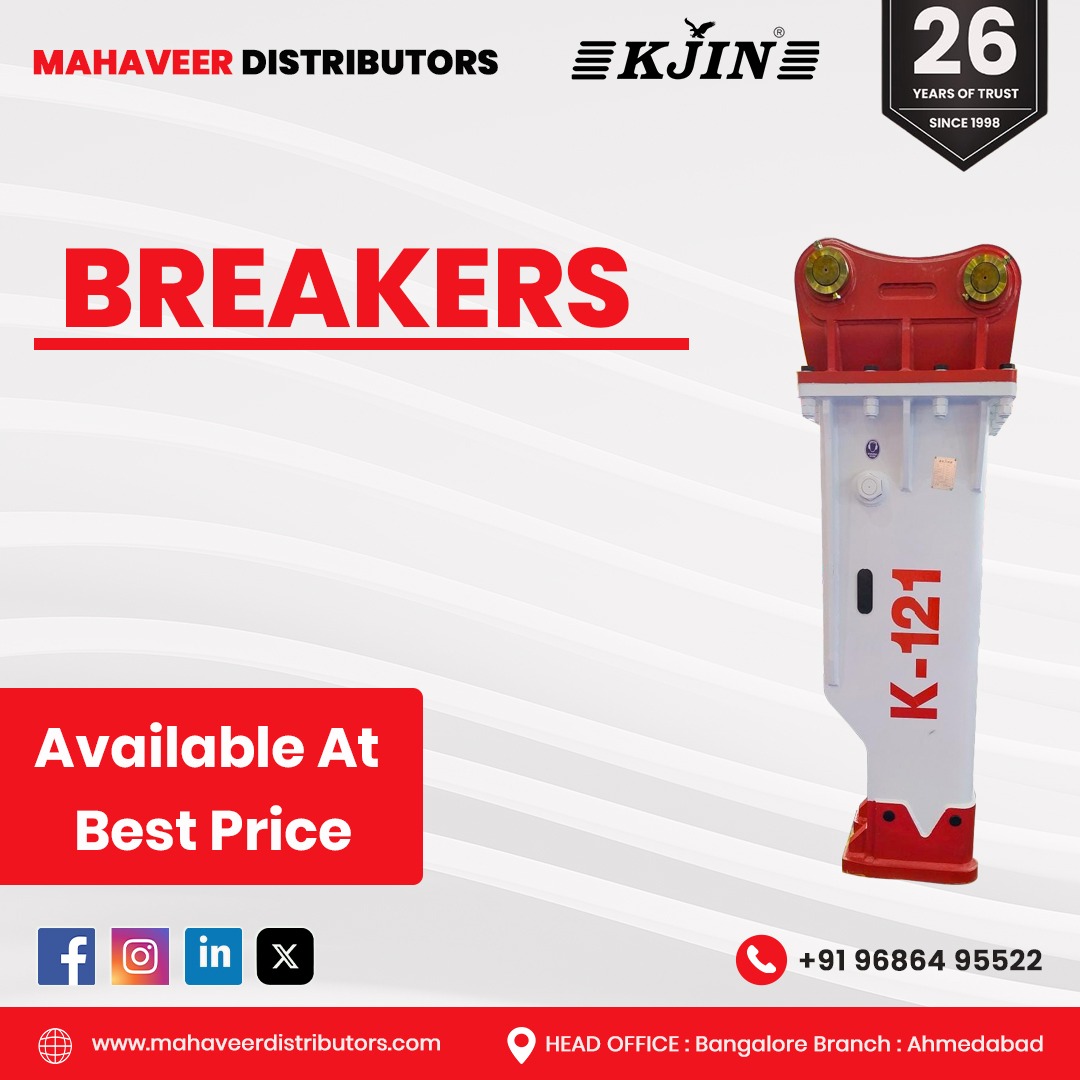 mahaveeritr's tweet image. KJIN Breakers tackle challenging terrains with ease, engineered for maximum impact and reliable performance. Get yours now!

#MahaveerDistributors #KJIN #KJINBreakers #ToughTerrain #HeavyDuty #ImpactEngineered #PowerfulPerformance #ConstructionGear #ReliableTools #WorksiteReady