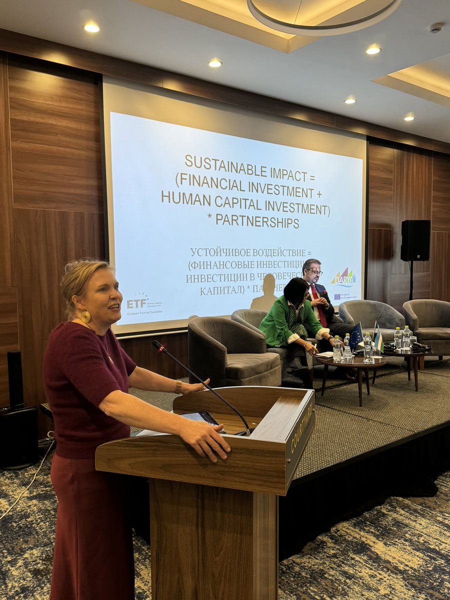 George Zisimos (@gzisimos) on Twitter photo We start our session on Building sustainable systems with a dialogue on stage between <a href="/etfeuropa/">European Training Foundation 🇪🇺</a> & <a href="/EBRD/">The EBRD</a> & <a href="/ADB_HQ/">Asian Development Bank</a> here in Tashkent under EU funded project DARYA. Here is our maths formula: sustainable impact=(financial investment+human capital investment)X Partnerships We start our session on Building sustainable systems with a dialogue on stage between <a href="/etfeuropa/">European Training Foundation 🇪🇺</a> & <a href="/EBRD/">The EBRD</a> & <a href="/ADB_HQ/">Asian Development Bank</a> here in Tashkent under EU funded project DARYA. Here is our maths formula: sustainable impact=(financial investment+human capital investment)X Partnerships