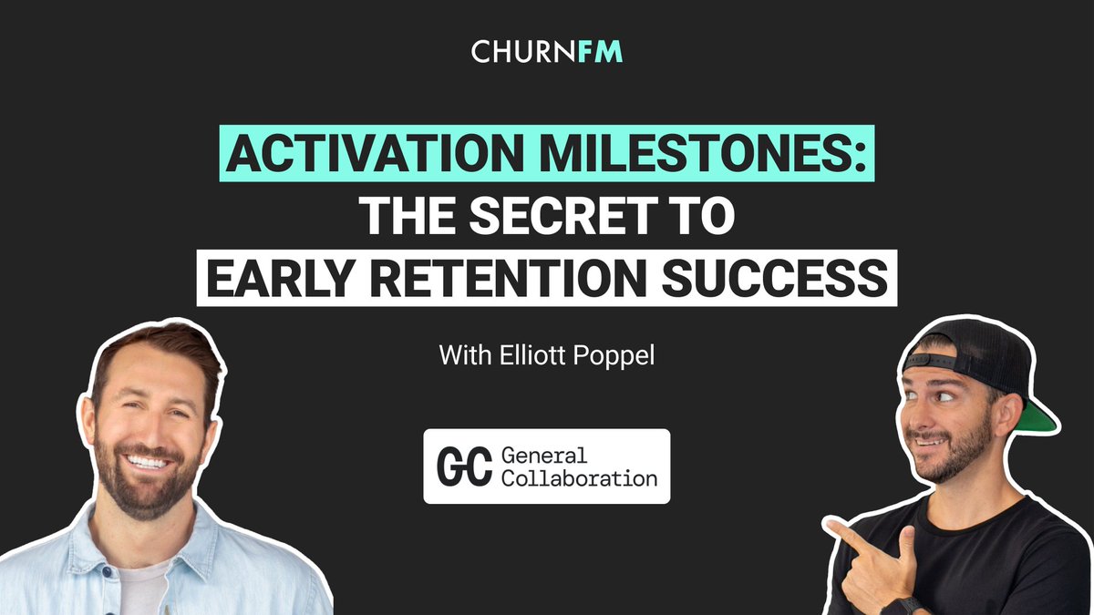 🎙️This week on the show we have <a href="/elliottpoppel/">Elliott Poppel</a>, founder and CEO of General Collaboration.

In this episode, Elliott shared how to identify activation milestones that drive early retention success. Click to listen: churn.fm/episode/activa…