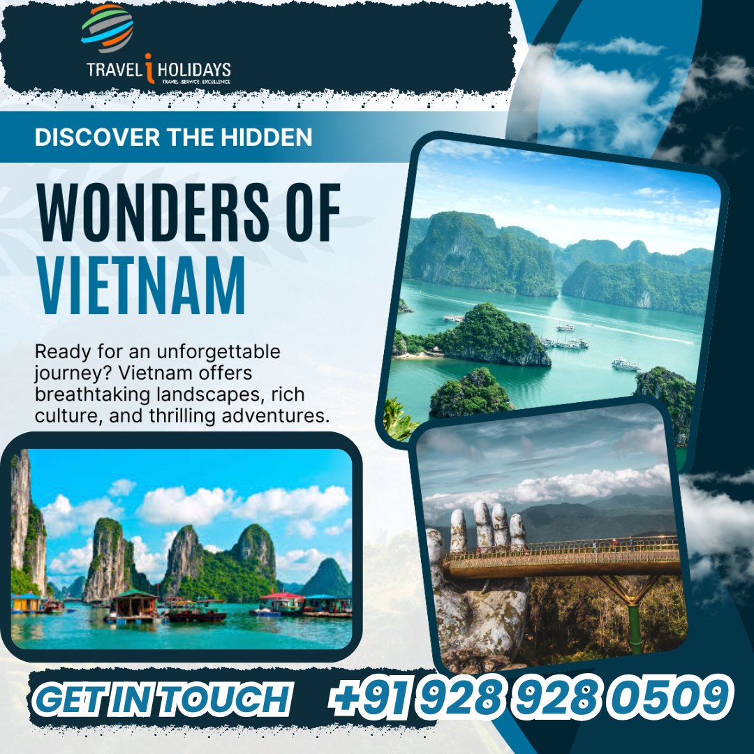 TraveliHoliday's tweet photo. Discover the Wonders of Vietnam with Travel I Holidays!
Vietnam, a Southeast Asian country with a rich history and diverse culture, is a popular tourist destination for its stunning landscapes, delicious food, and friendly people. #TravelGoals2025 #traveltheworld #traveladventure https://t.co/MXv4CNI14z