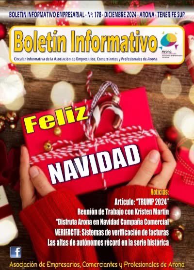 AECPArona's tweet image. 🔵 Ya puedes consultar el boletín informativo de los empresarios de #Arona correspondiente al mes de diciembre

⏬⏬⏬⏬⏬⏬

empresariosdearona.com/index.php/noti…

#ComercioTradicional #ComercioCercano #Navidad