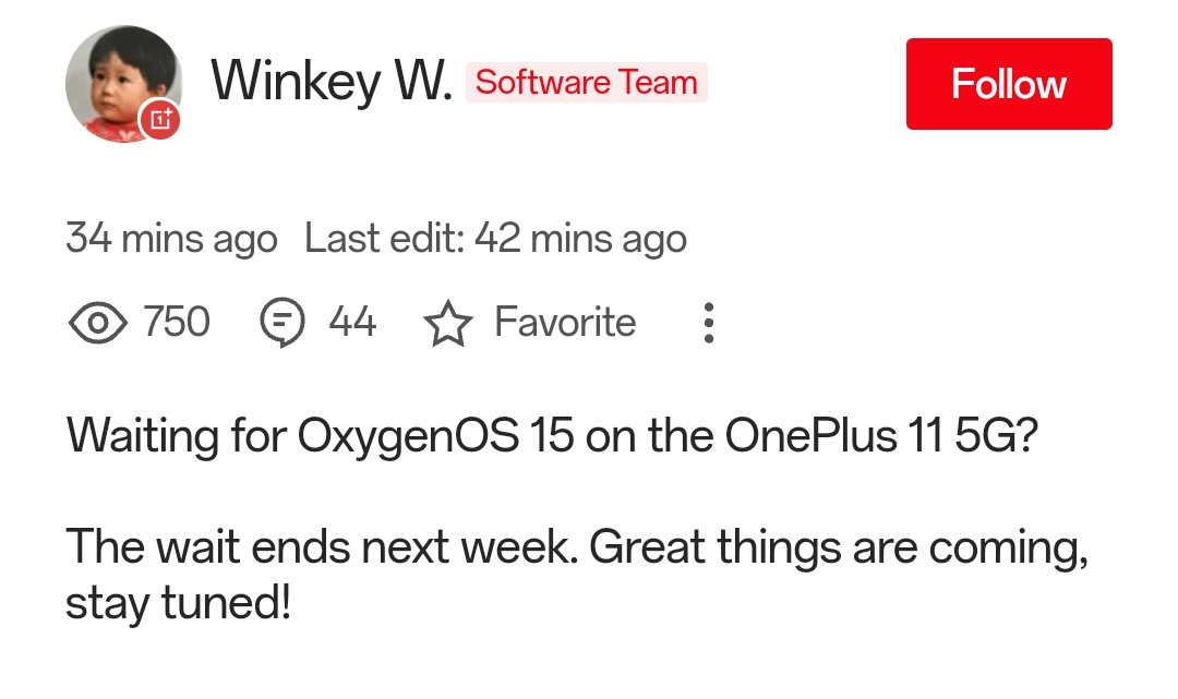_techibee's tweet image. 🚨 Attention OnePlus 11 5G users! 🚨
The wait is almost over—#OxygenOS15 is dropping NEXT WEEK! 🎉
Get ready for an upgrade packed with amazing features and improvements.
Stay tuned for the big reveal—great things are coming! 🔥📱 #OnePlus11