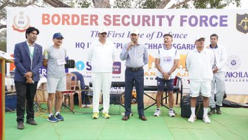 superstar199651's tweet photo. #BSFChhattisgarh Jayanti Stadium buzzed with pride and energy on the #60thBSFRaisingDay for Border man event. A salute to the guardians of our borders. #RunWithBSF https://t.co/U4BhdVQu25