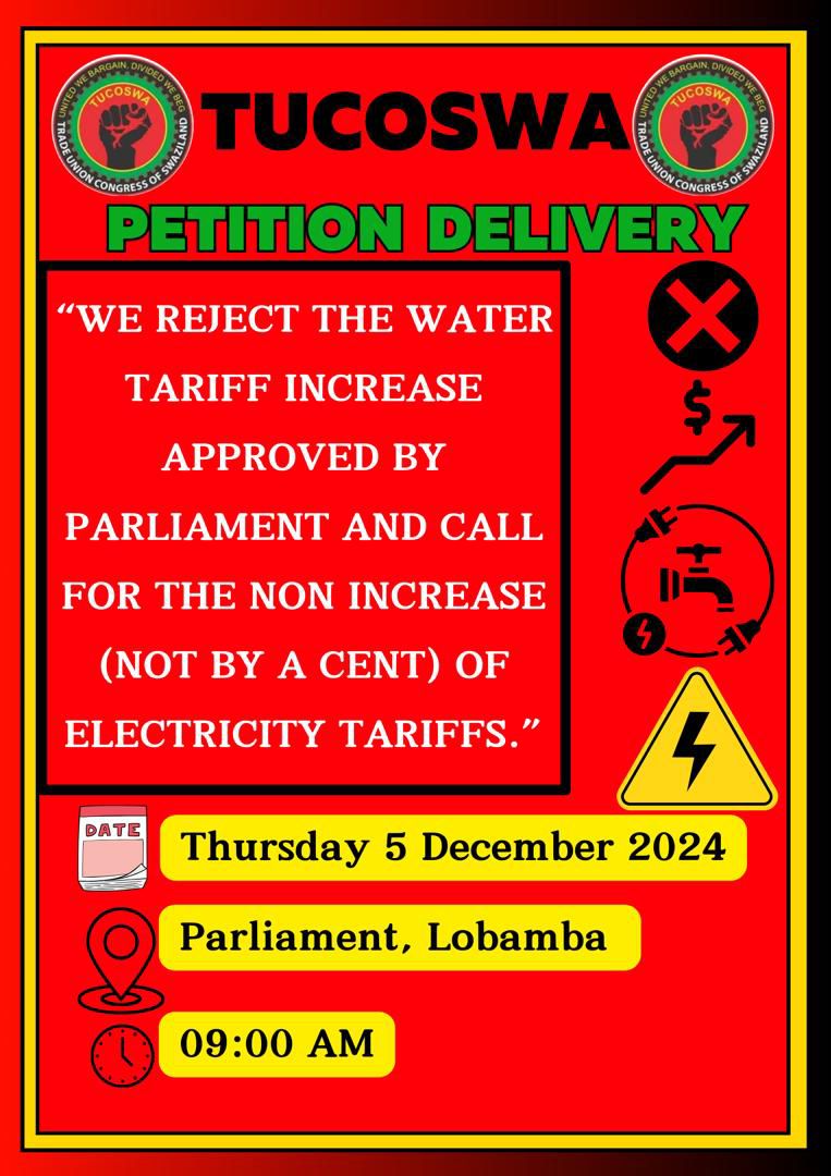 swadnu's tweet photo. #StopElectricityTarifHike
#ReverseWaterTariffHike
#ReductionInElectricityCosts
#TUCOSWA 
#WorkersUnite https://t.co/CHUFNjK9EG