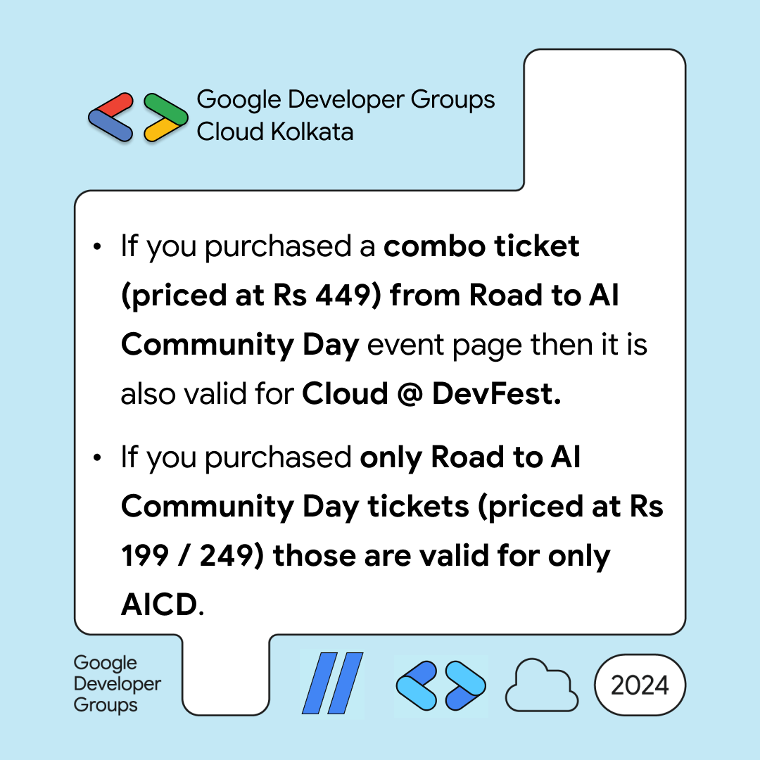 gdgcloudkol's tweet photo. 🎟️ Exciting news! Ticket shortlisting for Cloud @ DevFest is officially underway! 🚀

Check your inbox to see if you've been shortlisted to join. If shortlisted, secure your spot now! 💡✨

#cloudDevFest #gdgcloudkol #devfest #RoadToAICD https://t.co/3FZu7Kv28i