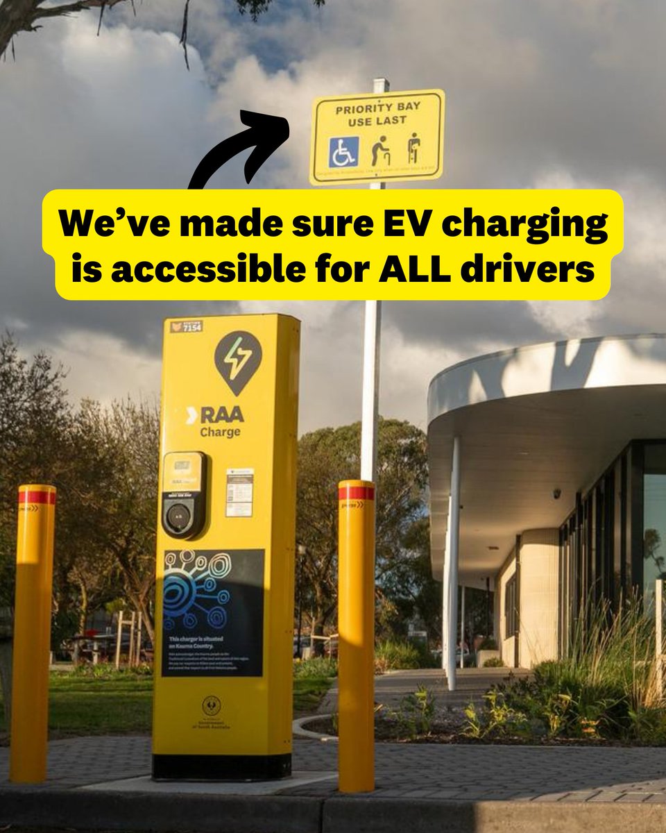 RAAofSA's tweet photo. Before #RAACharge, there were no regulations or design standards within Aus for accessible EV charging sites.
We conducted accessibility trials, before publishing our design guidelines - which has since been recognised by the NSW Government in building their own network.
@sagovau https://t.co/ETAYdWphzF