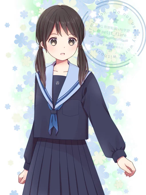 名古屋市にある某公立中学校の制服。愛知では珍しい、水色の襟カバーが付いています。 #名古屋襟メモリアル 