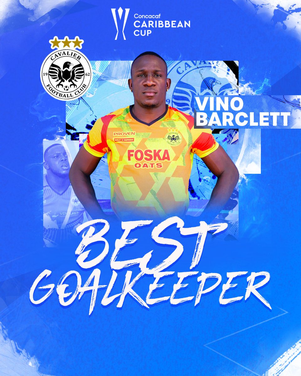 🧤 Best Goalkeeper Award goes to Cavalier's Vino Barclett! 

A rock between the posts throughout the #CaribbeanCup. 🏆