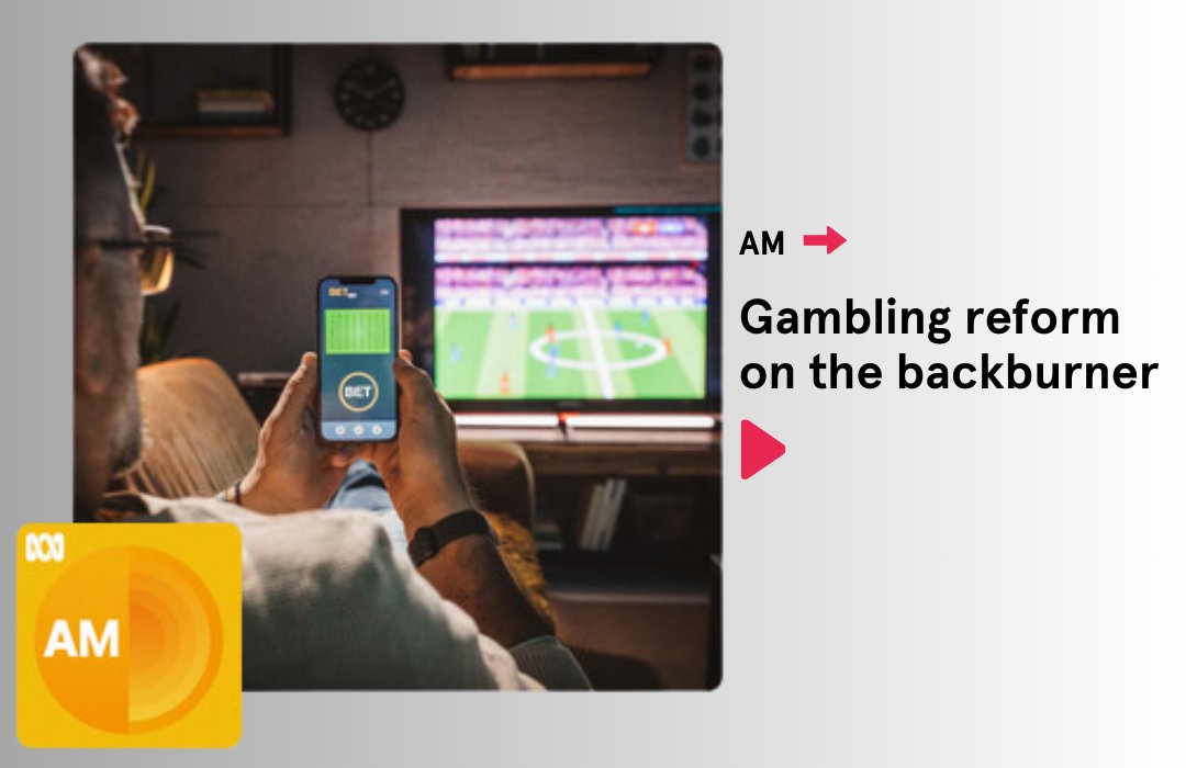 On ABC Listen📻 -&gt; lnkd.in/gk4jtTiS

The fed. parliament passed 30 + bills before adjourning for the year #GamblingReform was not among them.

<a href="/amapresident/">AMA President</a>
<a href="/DrSalGainsbury/">Professor Sally Gainsbury</a> 
<a href="/_rachelhayter/">Rachel Hayter</a> 

<a href="/Sydney_Science/">Sydney Science</a>