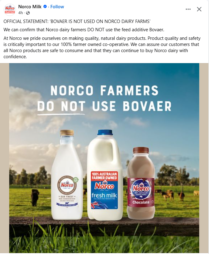 craigkellyAFEE's tweet image. Well done Norco, listening to the public. 

We don’t to drink milk from cows drugged with Bovaer. 

And we also don’t want to eat meat from cattle drugged with Bovaer - so all Coles meat is off the shopping list. 

And again this shows the power of X. 

For it’s only been through…