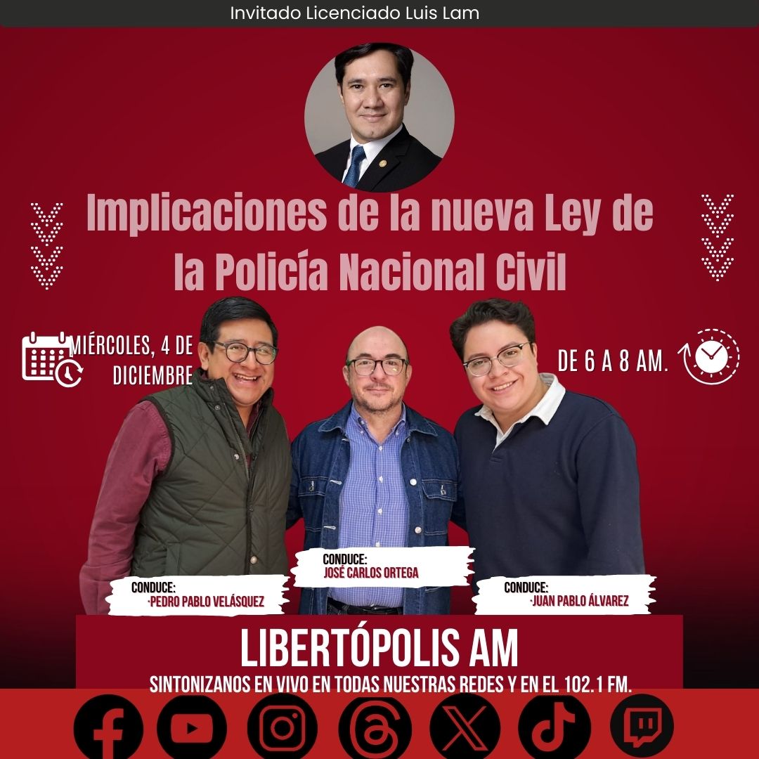La Comisión Permanente del Congreso convocó a sesión extraordinaria para conocer y discutir las objeciones presentadas en contra de la nueva Ley de la PNC. 

Este miércoles 3 de diciembre, en Libertópolis por la mañana abordamos las implicaciones de esta Ley con el abogado Luis