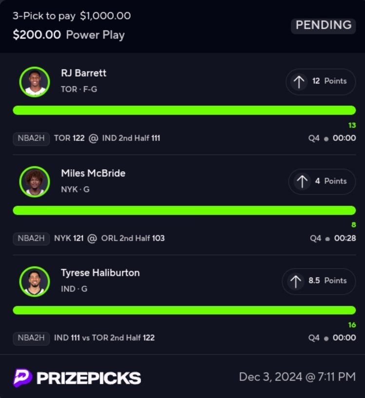 BAMDFS's tweet image. A EOG Barrett Freethrow for the win! 

Cash it!!

#BAMDF #prizepicks #nba #WINNING #SLIP
