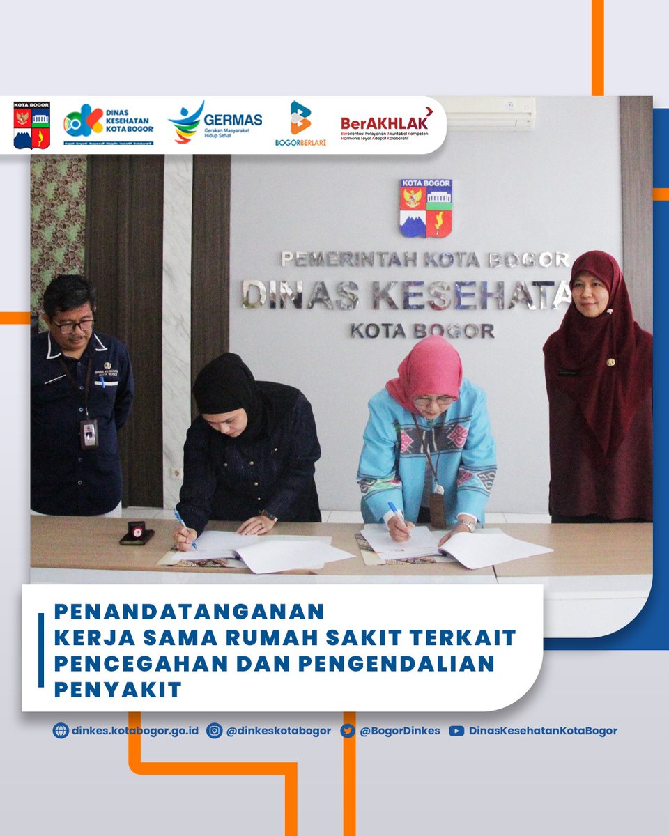 BogorDinkes's tweet image. Halo Sobat Sehat!

Selasa (26/11/2024) telah dilaksanakan Penandatanganan kerja sama Rumah Sakit terkait Pencegahan dan Pengendalian Penyakit di Paseban Naratama Dinas Kesehatan Kota Bogor.

#kerjasama #rumahsakit