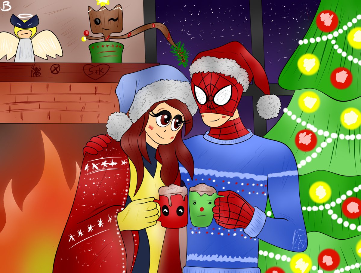 Fire23Omega's tweet photo. Spidy x Kitty 🎄💛🕷

#navidad2024 #Marvel #spiderman #Kittypride https://t.co/rRY1iteQmu