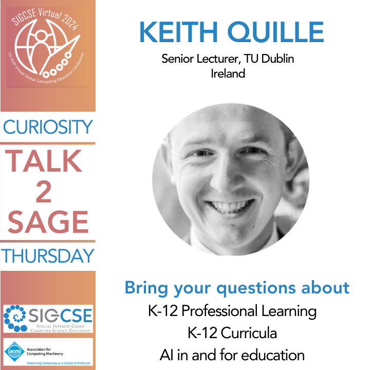 SIGCSE_Virtual's tweet photo. We will have 6 sages in this session: Keith Quille, Linda Marshall, Maher Elshakankiri, Liat Nakar, Judith Gal-Ezer, and Jane Waite! https://t.co/1Tj8OaCRev