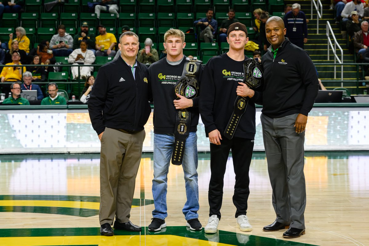 "A Night of Champions" at the <a href="/MasonMBB/">George Mason Men's Basketball</a> game tonight! 
💪2024 <a href="/MACSports/">MACtion</a>  Champions Evan Maag and Malachi DuVall!
#BeUncommon