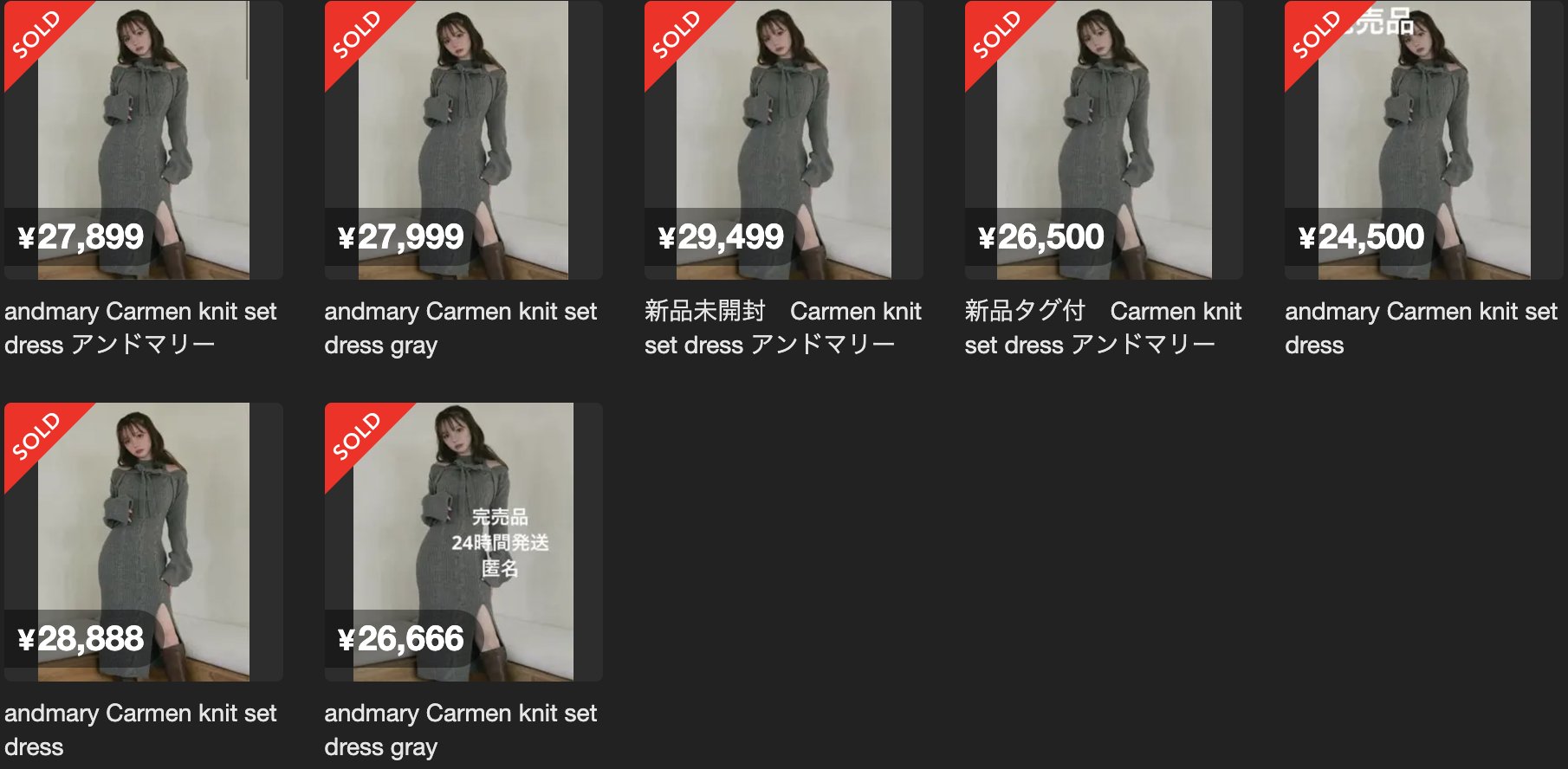 andmary Carmen knit set dress gray（Prada Designer Miuccia
