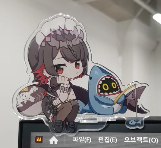 #zzzero 12월 서코 '방부가좋아'부스에서 판매하는엘렌 조 &amp; 샤크부 모니터 아크릴 일러스트와 샘플사진 입니다.코카브 굿즈 제작소()님께서 제작해 주셨어요! 