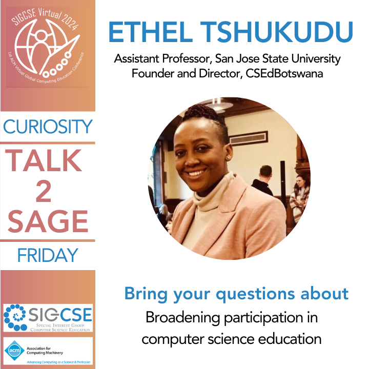 SIGCSE_Virtual's tweet photo. We will have Andrew Luxton-Reilly, Ethel Tshukudu, Paul Denny, Pedro Feijóo, and Rodrigo Duran! https://t.co/zVotcTV0xS