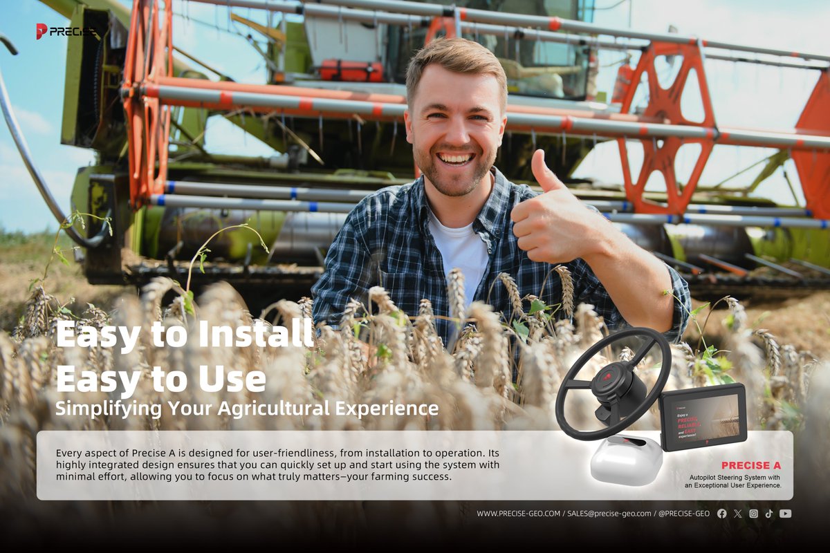 PRECISE_Geo's tweet photo. Precise A
Easy to Install
Easy to Use 📷
Simplifying your agricultural experience
Full news details here: https://t.co/o0kFqDwS8g
#PreciseA #ISOBUS #autosteer #precisionfarming #smartfarming #Agriculture #farming #agtech #agriculture #PrecisionAgriculture #InnovativeFarming https://t.co/IMSySy6CRJ