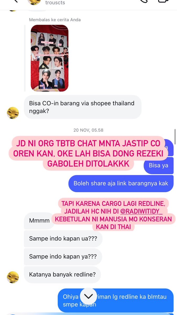 nonmeoww's tweet photo. MAU MARAH BANGET DAPET BUYER PLAYING VICTIM DAN DOXXING ANJING?!!!!! DAN MINTA FEE JASTIPNYA BALIK SETELAH BARANGNYA DIKIRIM ANJING??? DIKIRA GUE BAWA PAKE HELIKOPTER BAPAK MOYANGLO😭😭💔💔 https://t.co/MjjERTnOfC