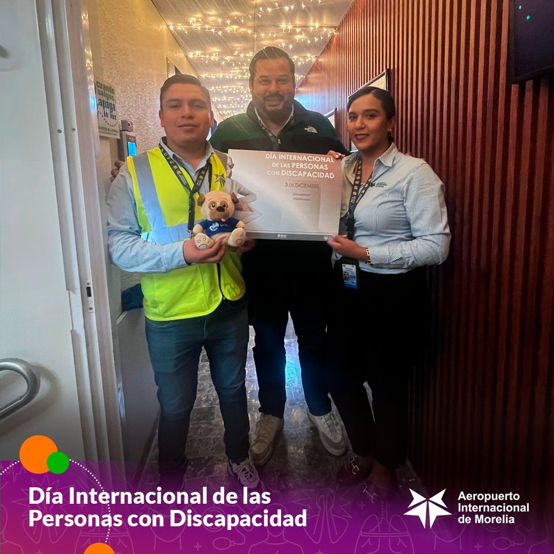 aeropuertosGAP's tweet photo. En el #AeropuertoDeMorelia, por el Día Internacional de las Personas con Discapacidad, les recordamos de nuestro servicio #GAPBlue, programa enfocado en garantizar una experiencia accesible, digna y ágil para hacer de su viaje, un momento inolvidable. 💙✈️#InclusiónGAP https://t.co/OA9BzIEaKY