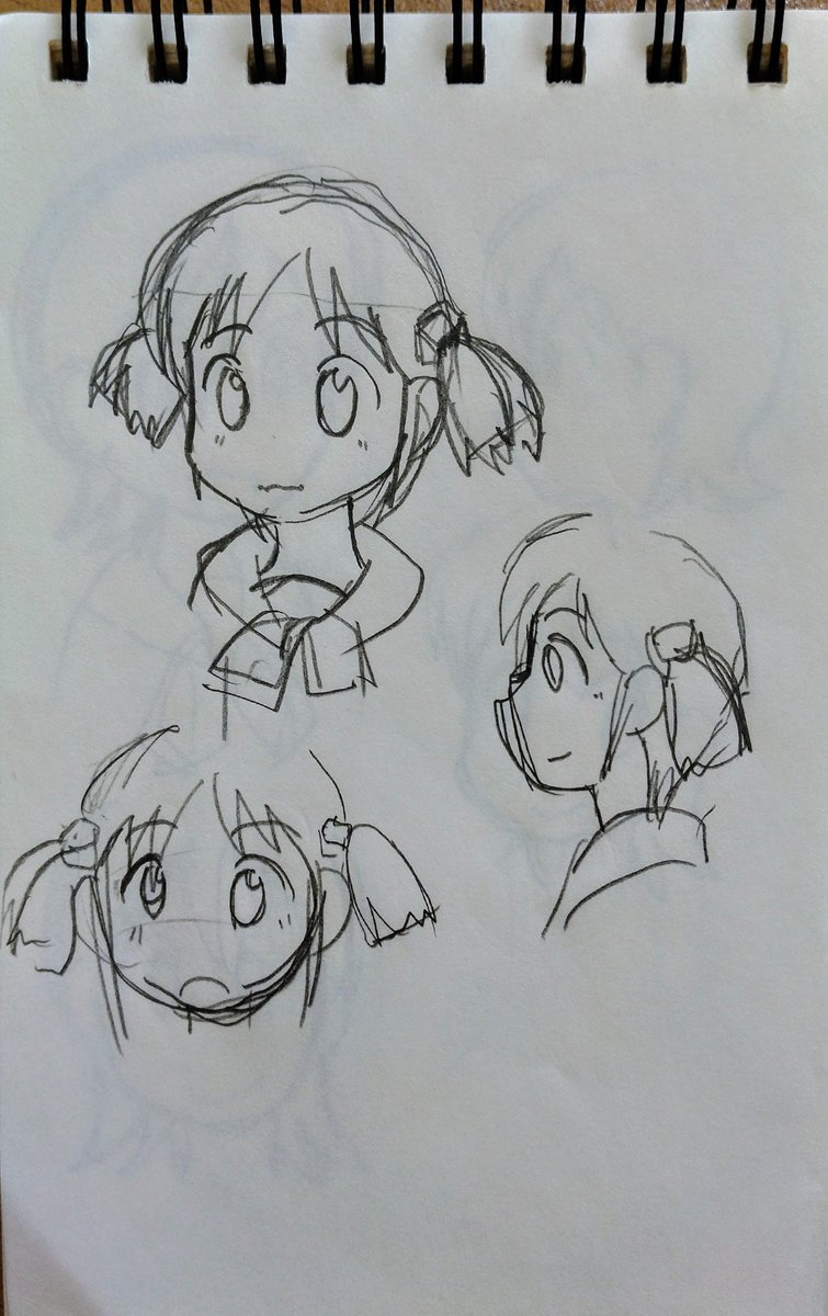 projectbonbon98's tweet image. 新しいことを始めたかった🐣
何十年かぶりにお絵描きしてみた✏️
その辺にあった子のコミックスを見て練習…なんでこれ選んだんだ(；´Д｀)
日常アニメ見ながら描いてたから､みおちゃんとセンパイも描いてみた。
これは自分的にはうまく描けた気がする。
初めてのポストはこれで良かったのか？