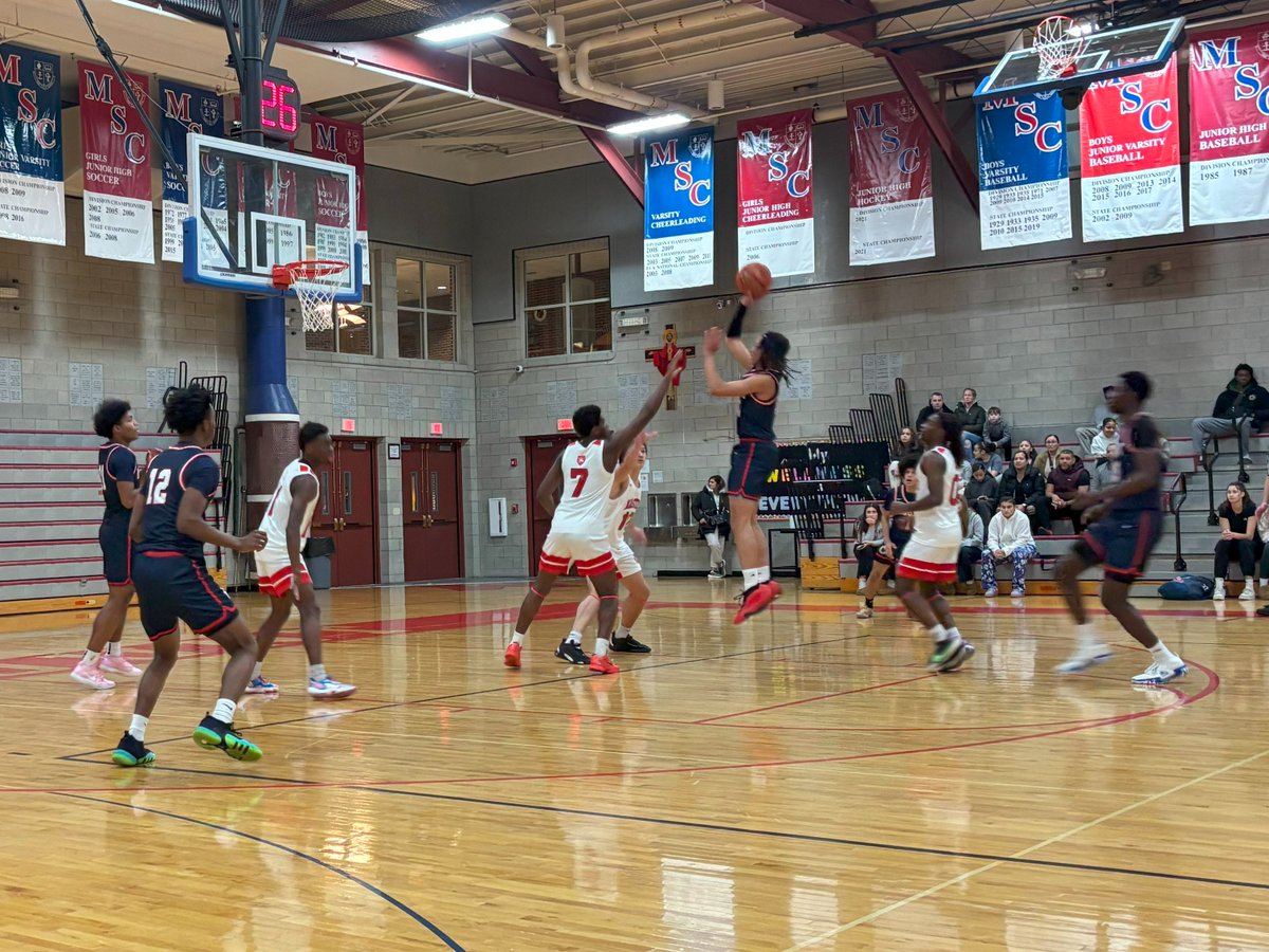 Our Prep boys basketball team w/an impressive win this evening 86-60 over the Masters School. Leading the way for the Mounties, Soren Lolongo w/25, Christian Dalton 18 &amp; Kyle Delves chipped in 15. The team will be back in action tomorrow afternoon on the road vs CATS Academy!