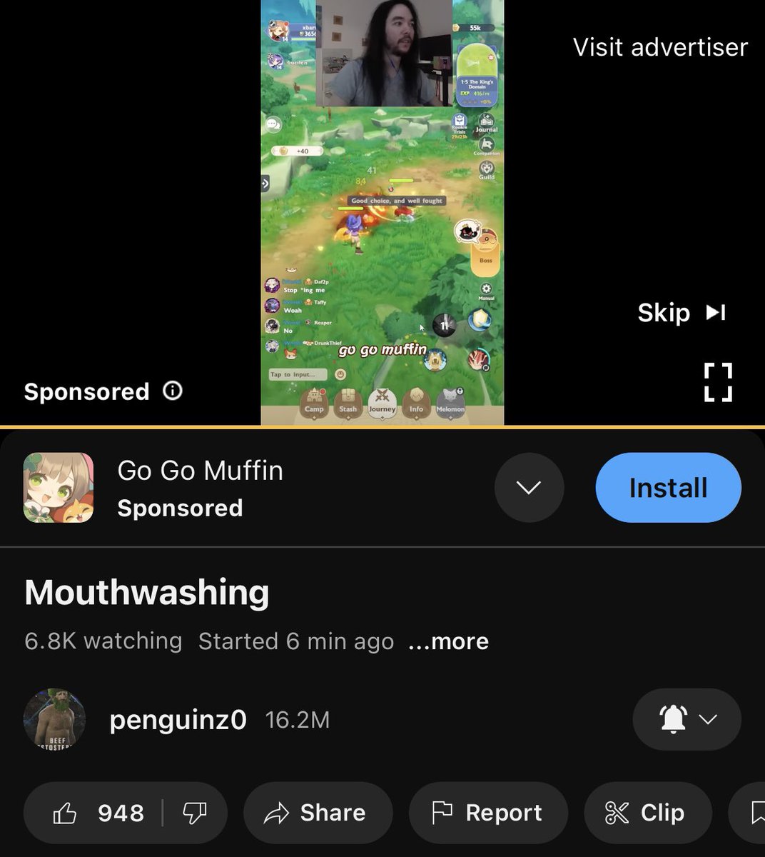 Vortexzz1's tweet image. I got a Fake Critical ad before a @MoistCr1TiKaL stream 😂 #youtube #ad