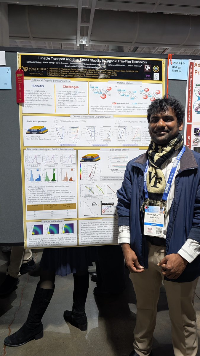 Oana Jurchescu (@oanajurchescu) on Twitter photo 🎉 Huge congrats to Mani for being a finalist for the Best Poster Award at the Fall #MRS meeting! Your hard work paid off! 👏 <a href="/mani_twinkz/">manikanth</a> <a href="/wfuphysics/">WFU Department of Physics</a>
Many thanks to our collaborators <a href="/MoAlHashimi/">Mohammed Al-Hashimi, PhD, FRSC</a> <a href="/EdgarGF_/">Edgar</a> 🎉 Huge congrats to Mani for being a finalist for the Best Poster Award at the Fall #MRS meeting! Your hard work paid off! 👏 <a href="/mani_twinkz/">manikanth</a> <a href="/wfuphysics/">WFU Department of Physics</a>
Many thanks to our collaborators <a href="/MoAlHashimi/">Mohammed Al-Hashimi, PhD, FRSC</a> <a href="/EdgarGF_/">Edgar</a>