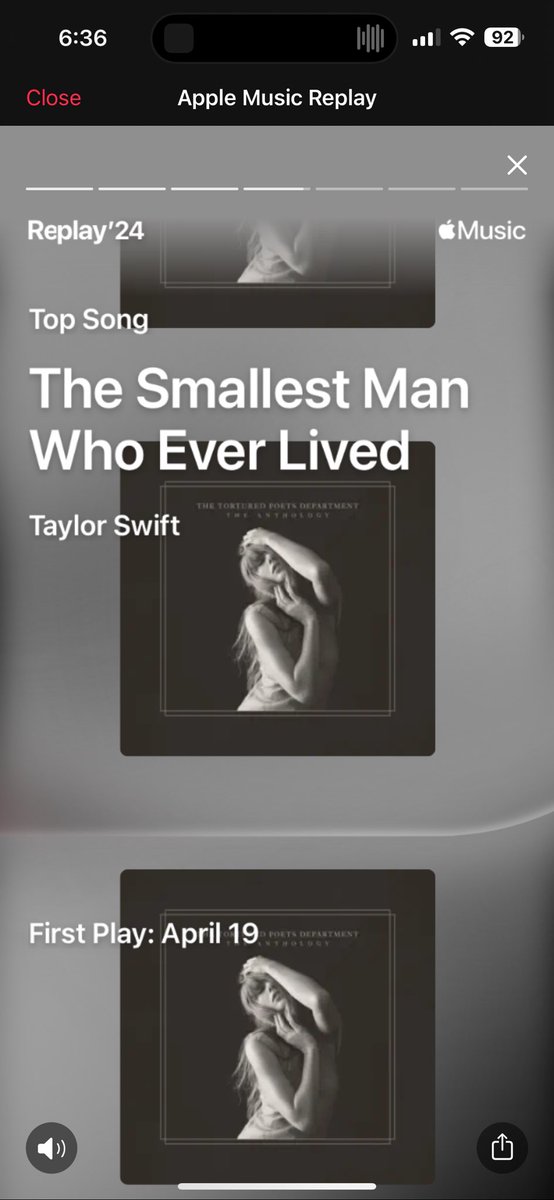EmilyBMullins's tweet photo. I mean I kind of saw this coming…🤣 @taylornation13 @taylorswift13 #AppleMusicReplay #AppleMusicReplay2024 #Swiftie #TaylorSwift https://t.co/O18k6YbTi0