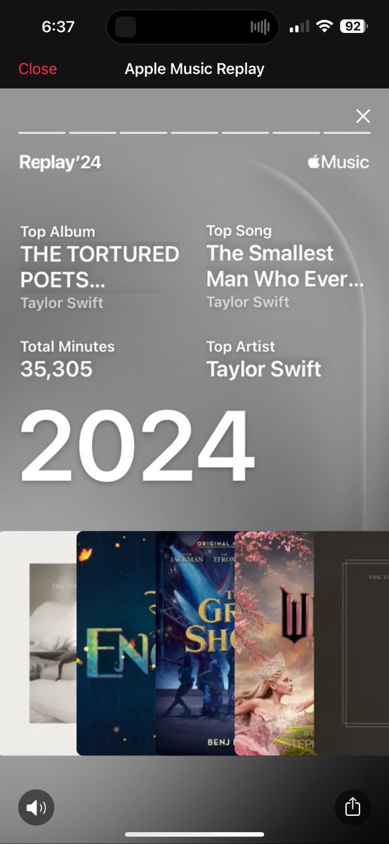 EmilyBMullins's tweet photo. I mean I kind of saw this coming…🤣 @taylornation13 @taylorswift13 #AppleMusicReplay #AppleMusicReplay2024 #Swiftie #TaylorSwift https://t.co/O18k6YbTi0