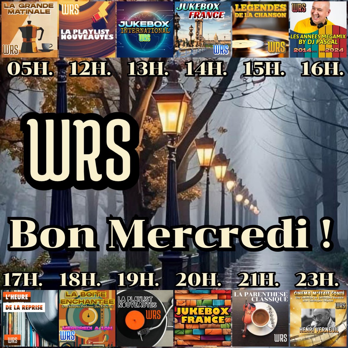 Excellent Mercredi à tous
sur le radiowrs.com
Restez Brancher ! les amis !
Emportez toutes les musiques de Radio WRS
(WRSARTHE) non stop 24h sur 24
sur vos applications (gratuites)
Deezer, Orange Radio, We📷Radio, Simple Radio, Streamitter, Radio Lite, TuneIn..