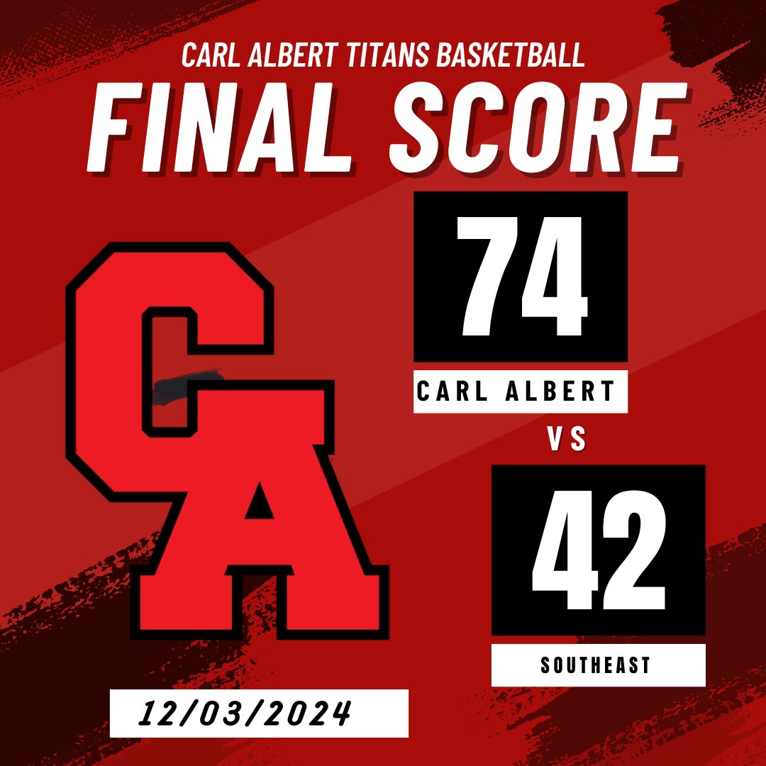 Carl Albert Menβs Basketball (@catitansmbb) on Twitter photo βΌπ Varsity Boys πβΌ
District Home Opener
π¨FINALπ¨
Carl Albert - 74
Southeast - 42
<a href="/MWC_Beacon/">Midwest City Beacon</a>
<a href="/OKCCBSSPORTS105/">OKC Sports Radio 105.3 - KINB FM</a> <a href="/ATHLETICS_CAHS/">CAHS ATHLETICS</a> βΌπ Varsity Boys πβΌ
District Home Opener
π¨FINALπ¨
Carl Albert - 74
Southeast - 42
<a href="/MWC_Beacon/">Midwest City Beacon</a>
<a href="/OKCCBSSPORTS105/">OKC Sports Radio 105.3 - KINB FM</a> <a href="/ATHLETICS_CAHS/">CAHS ATHLETICS</a>