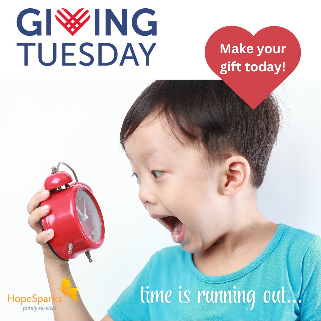 HopeSparksOrg's tweet photo. It's not too late! #GivingTuesday is almost over but there is still a few more hours to double your impact with today's matching gift. It feels so good to give!

https://t.co/nlSaHu8Ilv https://t.co/Vd1l7DDjG4