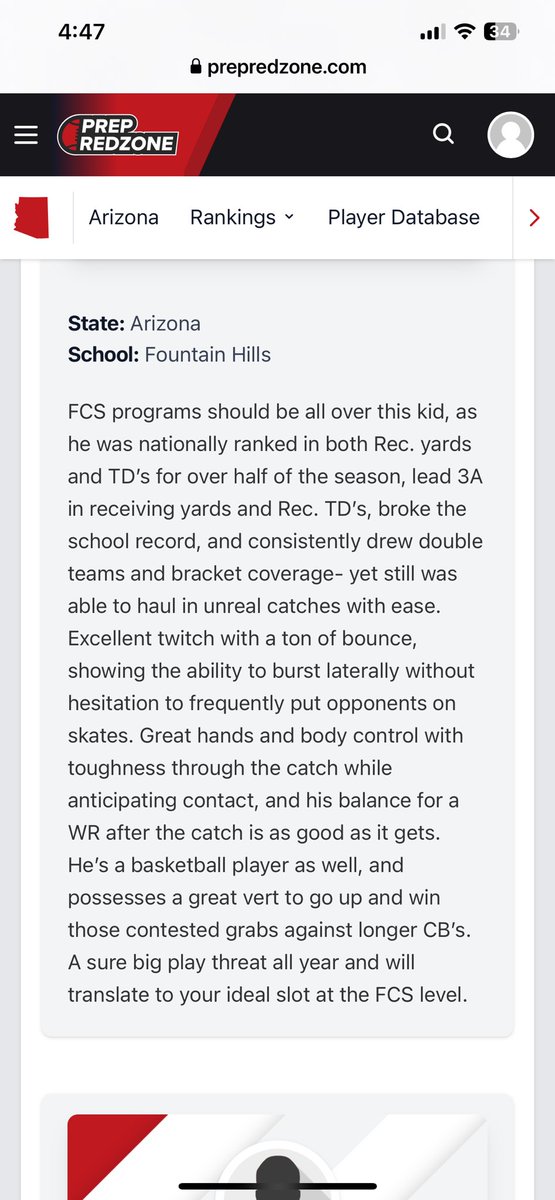 Thanks <a href="/PrepRedzoneAZ/">Prep Redzone Arizona</a> for the article write up!