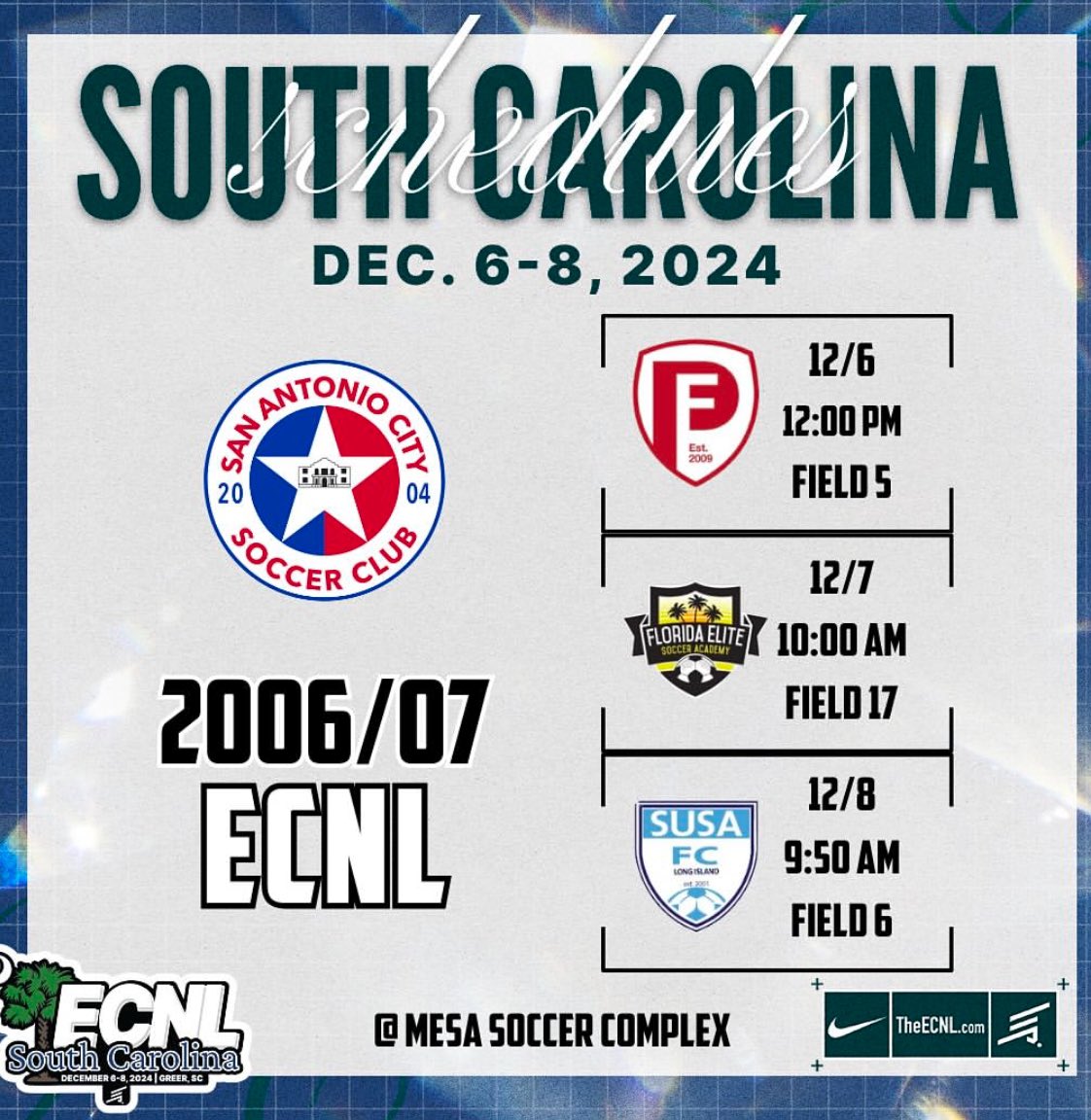 Schedule for the showcase this weekend!

<a href="/sacitysc/">San Antonio City Soccer Club</a> 
<a href="/SMH_Barons/">Saint Mary's Hall Barons</a> 
<a href="/SUPiratesMSOC/">Southwestern MSoccer</a> 
<a href="/washcollmsoccer/">Washington College M Soccer</a>