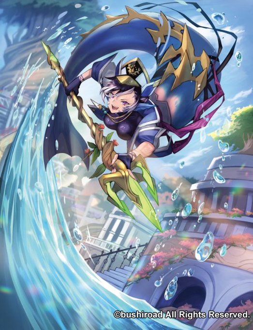 #ヴァンガード
以前描かせて頂いたカード「戦場の歌姫 シュゼット」
ストイケイアのキャラは服装が決められていたので、ポージングで差別化しました。背面も描きたかった 