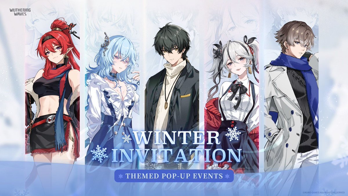 AnimateUSA's tweet photo. #WutheringWaves #WuwaWinterInvitation #WuwaGoods
★@Wuthering_Waves×animate Winter Invitation Merchandise Pop-Up Event is about to begin!★

Rovers from around the world, are you ready for a date in winter?
WutheringWaves is collaborating with animate to hold a series of pop-up events across 8 cities worldwide during this chilly winter.
At the event shops, rovers can purchase exclusive themed merchandise from the Wuthering Waves Winter Invitation series. By participating in the event, you’ll also have the chance to receive special presents!

For more detailed information, please check the full announcement image.
We look forward to warmly meeting you this winter!