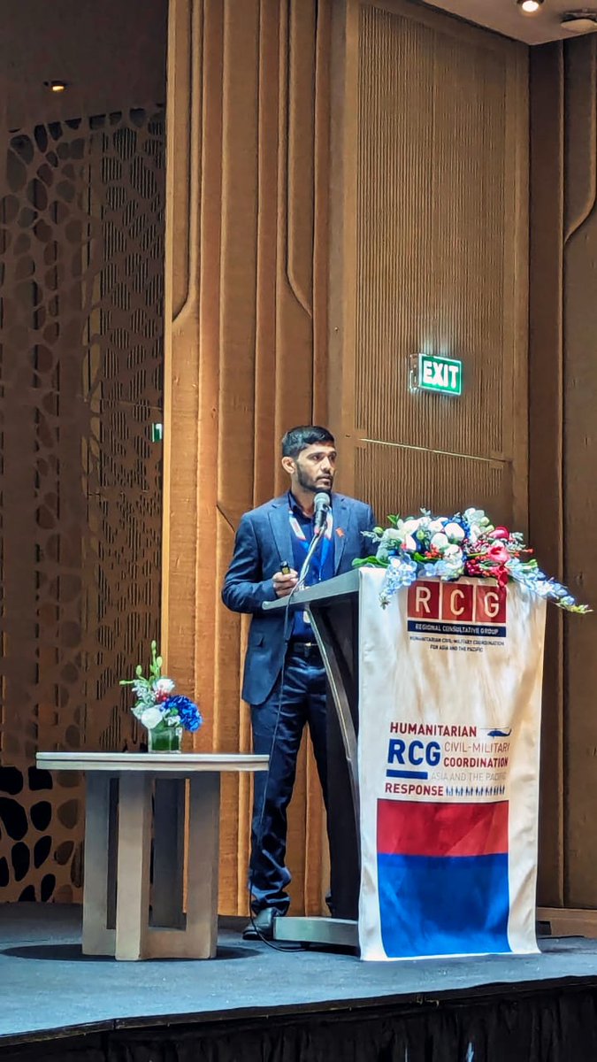 NDMAmv's tweet photo. Chief Executive @hisanmv, accompanied by Emergency Operations Manager Abdulla Rafeeu, is attending @UNOCHA's 10th Session of the Regional Consultative Group (RCG) on Humanitarian Civil-Military Coordination for Asia and the Pacific held in Pukhet, Thailand. https://t.co/ia7vwSGl3b